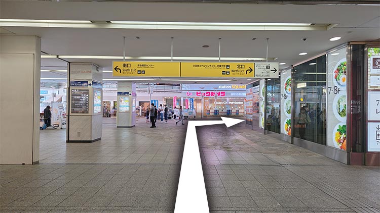 中央改札を出て、北口方面に進みます